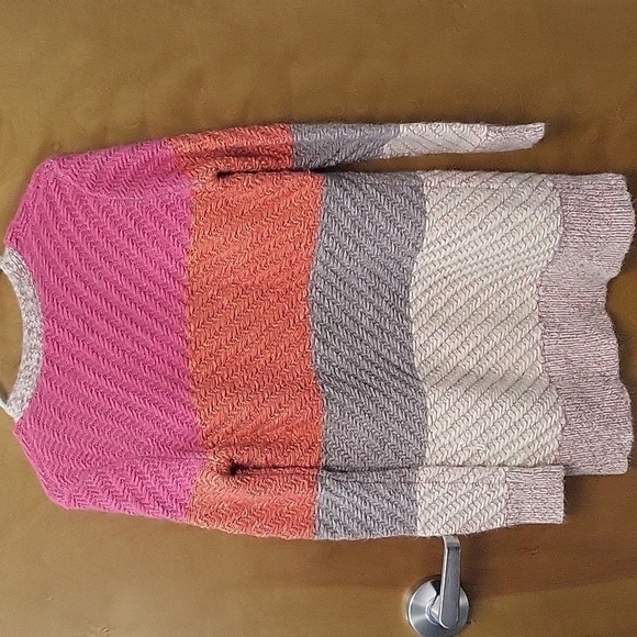 American Eagle Nylon/Cotton/Wool/Alpaca/Mohair Blend Colorblocked Thick Cardgian - Picture 6 of 7